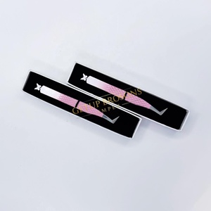 Pince à épiler professionnelle en acier inoxydable pour extensions de cils volume russe, à découpe papillon, revêtement en poudre bicolore, outil de beauté - Product Image 1