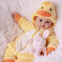 Poupée Reborn Souriant Babeside, Bébé d'Hiver de 17 Pouces, Tête en Vinyle Réaliste, Corps en Tissu Doux, Jouet Miniature Réaliste