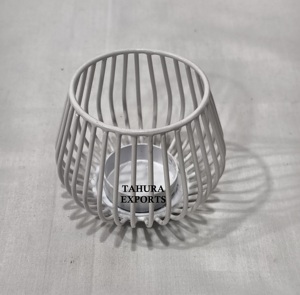 Tabletop Cage Style Candle Holder with Lightweight Frame and Vintage Charm for Floating Ambient Glow in Rustic Cozy Interiors - Product Image 5