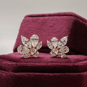 Boucles d'oreilles Hip Hop de luxe à la mode avec des diamants Moissanite ronds taille brillante or jaune 14Kt clarté VVS - Product Image 1