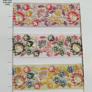 ผ้าลูกไม้ปักลายดอกไม้หลากสีสำหรับเสื้อผ้าและเดรสผ้าลูกไม้ปักลายดอกไม้หลากสีสำหรับตัดเย็บเสื้อผ้า - Product Image 1