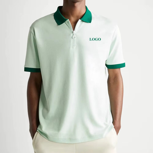 Transpirable y cómodo personalizado Regular Fit Polo cuello con cremallera camisetas para hombres ropa casual ropa de verano - Product Image 5