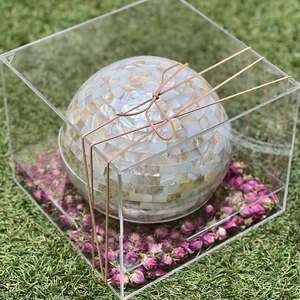 Luxury Designer Acrylic Food <b>Storage</b> <b>Box</b> <b>Wooden</b> Lid Mother Pearl Inlay Freshness Preservation Perfect Gift for Weddings Parties - Product Image 2