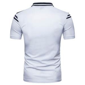 Logotipo personalizado 100% poliéster hombres para camisetas de polo transpirable de dos colores estilo casual sólido de talla grande Jersey transpirable - Product Image 6