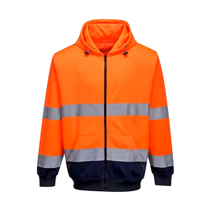 Hi Vis HOODIE hombres ropa de trabajo hecha a medida sudaderas con capucha de seguridad vial uniforme de trabajo personalizado con capucha chaquetas de rayas reflectantes de alta visibilidad - Product Image 6