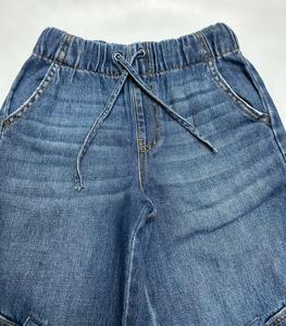 Nuevo diseño Niñas Denim Palazzo Pantalones Vintage Efecto desgastado Jeans Palazzo Pantalones con bolsillos Ropa de calle de moda - Product Image 5