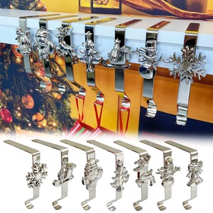 Árbol de calcetín de Navidad de Metal negro elegante moderno para chimenea Mantel Holiday Soporte de exhibición decorativo - Product Image 3