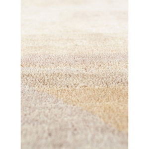 Alfombra Grande Manchaha de Lana y Seda Anudada a Mano, Patrón Geométrico Rosa y Morado para Hogar, Dormitorio, Pasillo - Modelo Lub-52 para Adolescentes - Product Image 3