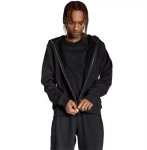 Sweat à capuche à impression graphique avec logo personnalisé pour hommes avec sérigraphie bouffante en mousse Sweat à capuche d'hiver à fermeture éclair complète avec couvre-visage - Product Image 3