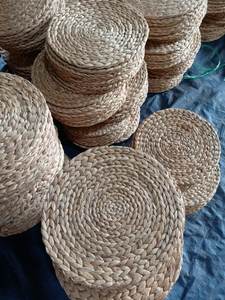 Napperon en gros personnalisé carré rotin rond eau à la main en osier Service écologique jacinthe jonc de mer tissé herbe paille - Product Image 4