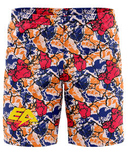 Short de bain d'été pour homme, coupe courte, motif tissé à sublimation, technique uni vintage, deux poches profondes à l'ourlet latéral, polyester basique - Product Image 4