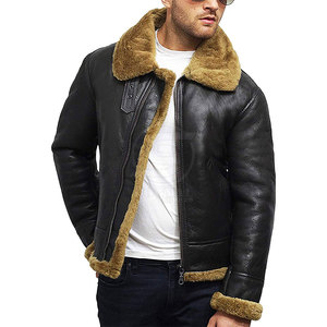 New Fashion <b>Men</b> Winter <b>Jacket</b> Breathable Lightweight Hot Selling <b>Men</b> Clothing <b>Shearling</b> Leather <b>Jacket</b> - Product Image 4