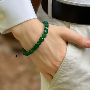 Green Onyx <b>Bracelet</b>, Men's Green Onyx Adjustable <b>Bracelet</b>, Beads <b>Bracelet</b> with Green Onyx - Product Image 6