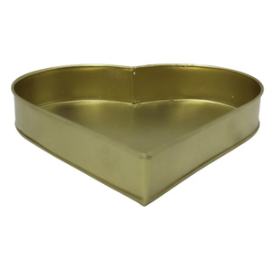 Table Top Decoration Set of 2 Metal Heart Shaped Tray Gold Color Designer Tray Handmade Customized - Product Image 5