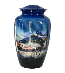 Blue Metal Shine Finished Aluminium Keepsake Cremation Urn for Human Ashes Storage Funeral <b>Supplies</b> Decoration by HHO - Product Image 2
