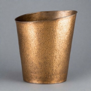 HeritageGlow Poubelle en métal avec finition de style industriel ou salle de bain de restaurant de cuisine à domicile-pour la gestion des déchets de papier - Product Image 2