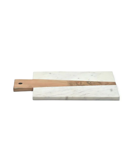Planche à découper en bois et marbre avec poignée, plateau à fromage rectangulaire, design moderne - Product Image 2