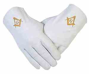 Gants de sécurité maçonniques avec logo brodé personnalisé Design doux blanc confortable avec le dernier logo - Product Image 1