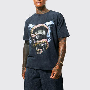 T-shirts délavés à l'acide pour hommes de haute qualité Nouveau design Meilleure vente Style formel Polyester/coton Tissu Offre Spéciale - Product Image 4