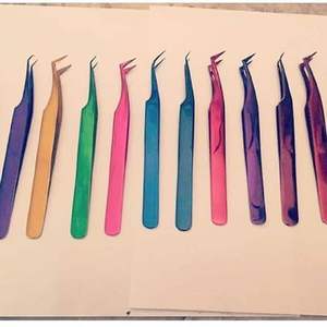 <b>Eyebrow</b> Eyelash <b>Curler</b> Slanted Tip Mustache Tweezers Hair Tweezers Stainless Steel Durable Special Tools - Product Image 2