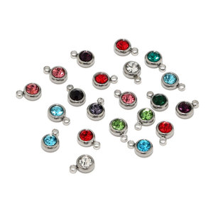 Pendentifs et breloques personnalisés DIY plaqués or 14K 18K PVD en acier inoxydable 316L, breloques en strass pour la création de bijoux - Product Image 5