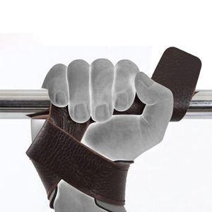 สายรัดข้อมือหนังสีดำสำหรับออกกำลังกาย ฟิตเนส เพาะกาย ยกน้ำหนัก เพาเวอร์ลิฟติ้ง สวมใส่สบาย - Product Image 6