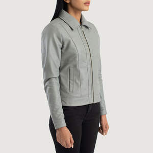 Chaqueta de Motociclista de Cuero de Oveja para Mujer, Diseño Clásico 2025, Estampada, Transpirable, de Alta Calidad - Product Image 4