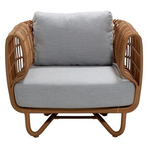 2024 Midcentury Modern Eco Friendly Rattan Wicker Handmade Arm Chair Woven Removable <b>Cover</b> Solid Wood Frame Papasan Living Room - Product Image 1
