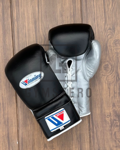 Gants de boxe de haute qualité en cuir véritable noir argenté, doigts entiers, bracelet réglable, crochet, arts martiaux - Product Image 6