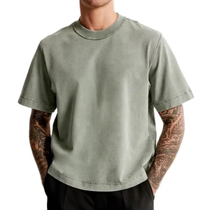 Wholesale Supplier <b>T</b>-<b>shirt</b> Box Oversized <b>T</b>-<b>shirts</b> Streetwear <b>Heavy</b> Weight 100% Cotton Boxy Fit Cropped <b>T</b> <b>Shirt</b> For Men - Product Image 1