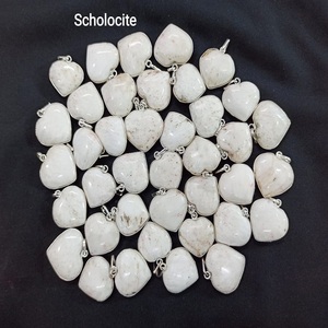 Colgantes de cristal Scolecite más vendidos, piedras preciosas de ágata de corazón tallado, Sier Rim, galvanoplastia, artesanías de piedra semipreciosa Natural - Product Image 2