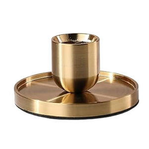 Porte-bougie décoratif en laiton doré, design en forme de lune, pour bougies chauffe-plat, décoration intérieure - Product Image 1