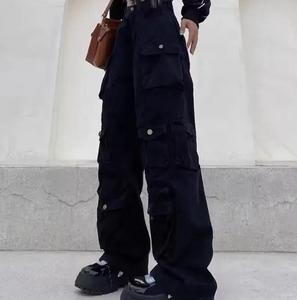 Pantalones Cargo lavados desgastados para hombre con pantalones vaqueros informales de gran tamaño con 6 bolsillos - Product Image 3