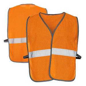 Chaleco de malla con cremallera para trabajadores de la construcción Protector de seguridad reflectante para exteriores personalizado a la venta - Product Image 4