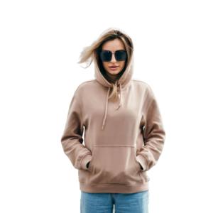 เสื้อฮู้ดโอเวอร์ไซส์ฤดูหนาวของผู้หญิงโอเวอร์ไซส์พร้อมตัวอักษรปักกำมะหยี่และตราเลื่อมดีไซน์สะพายไหล่ - Product Image 4