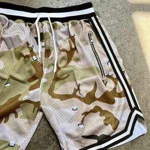 All Over Sublimation Print 100% Polyester Mesh Shorts Poches zippées 5 Inch Inteam Basketball Mesh Shorts pour hommes - Product Image 5