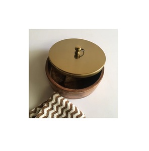 Couleur argent élégant en bois et acier Chapati Roti Box Casserole Container Holder avec Tong usine vente fabricant en gros - Product Image 5