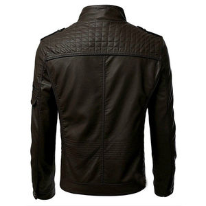 Chaqueta de cuero de hombre de estilo con cremallera de moda Precio barato Regular Fit Heavyweight Winter Wear Chaqueta de cuero de gamuza para hombres - Product Image 4