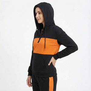 Women's Casual Wear Stylish Color Block Hoodies Henley Button Sweatshirt Pullover All Season Wholesale Price Own Brand Hoodies - Product Image 2