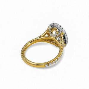 Anillo de Compromiso Ovalado con Diseño de Espiga para Mujer en Oro Rosa y Plata 925 - Product Image 3