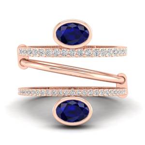 Anillo de Zafiro Azul Clásico REYES en Plata de Ley 925 con Certificado GRA, Anillos de Compromiso y Declaración con Moissanita para Mujer - Product Image 1