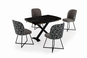 ชุดโต๊ะและเก้าอี้รับประทานอาหารสุดหรูเฟอร์นิเจอร์บ้านโลหะสำหรับห้องครัว - Product Image 3