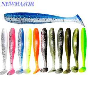 NEWMAJOR Wholesales Colorful Soft Lure Fishing 5.5/6.3/7/9 /12cm Pvc Plastic Soft Artificial Soft Lure Tail