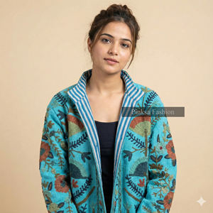 Chaqueta de terciopelo de algodón tejida con bordado a máquina, diseño Suzani, estilo bohemio, transpirable, para otoño e invierno, abrigo de lujo indio para mujer - Product Image 2