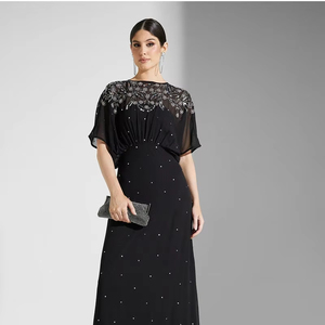 เดรสยาวผ้าโปร่งแต่งด้วยลูกปัดเลื่อมระบายฟูฟ่องระบายอากาศได้ดีสำหรับงานเลี้ยงตอนเย็นชุดเดรสแบบสายสำหรับงานแต่งงานงานพรอมพิเศษ - Product Image 1