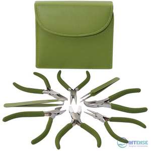 Pince en acier inoxydable dans un kit de fabrication de bijoux en olive pour créer des colliers, des bracelets, des boucles d'oreilles - Product Image 1