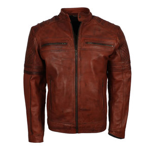 Offre Spéciale Veste de moto d'hiver avec logo personnalisé OEM Vêtements d'extérieur en cuir véritable mince tendance pour hommes Veste grande taille imperméable - Product Image 2