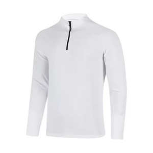 Logo personnalisé, polyester respirant, spandex, fermeture éclair quart de tour, manches longues, homme, séchage rapide, logo sur le devant - Product Image 6