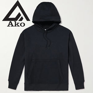 Sweat-shirt à capuche noir surdimensionné en coton 100% de qualité supérieure, fabrication de sweats-shirts vierges par Ako - Product Image 1