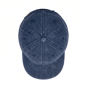 Premium Custom Embroidery Logo Washed Denim <b>Navy</b> Blue 6 Panel Curved Brim Dad <b>Hat</b> Baseball Cap Vintage Streetwear OEM - Product Image 6